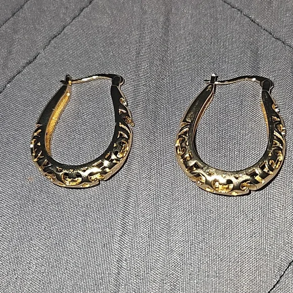 Jewelry | Vintage Jewellery Yellow Gold Filigree Hoop Earrings Antique Art  Deco Dress Jewe | Poshmark